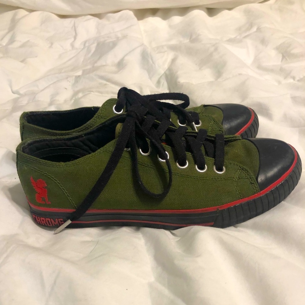 Chrome red sole sneakers size 81/2